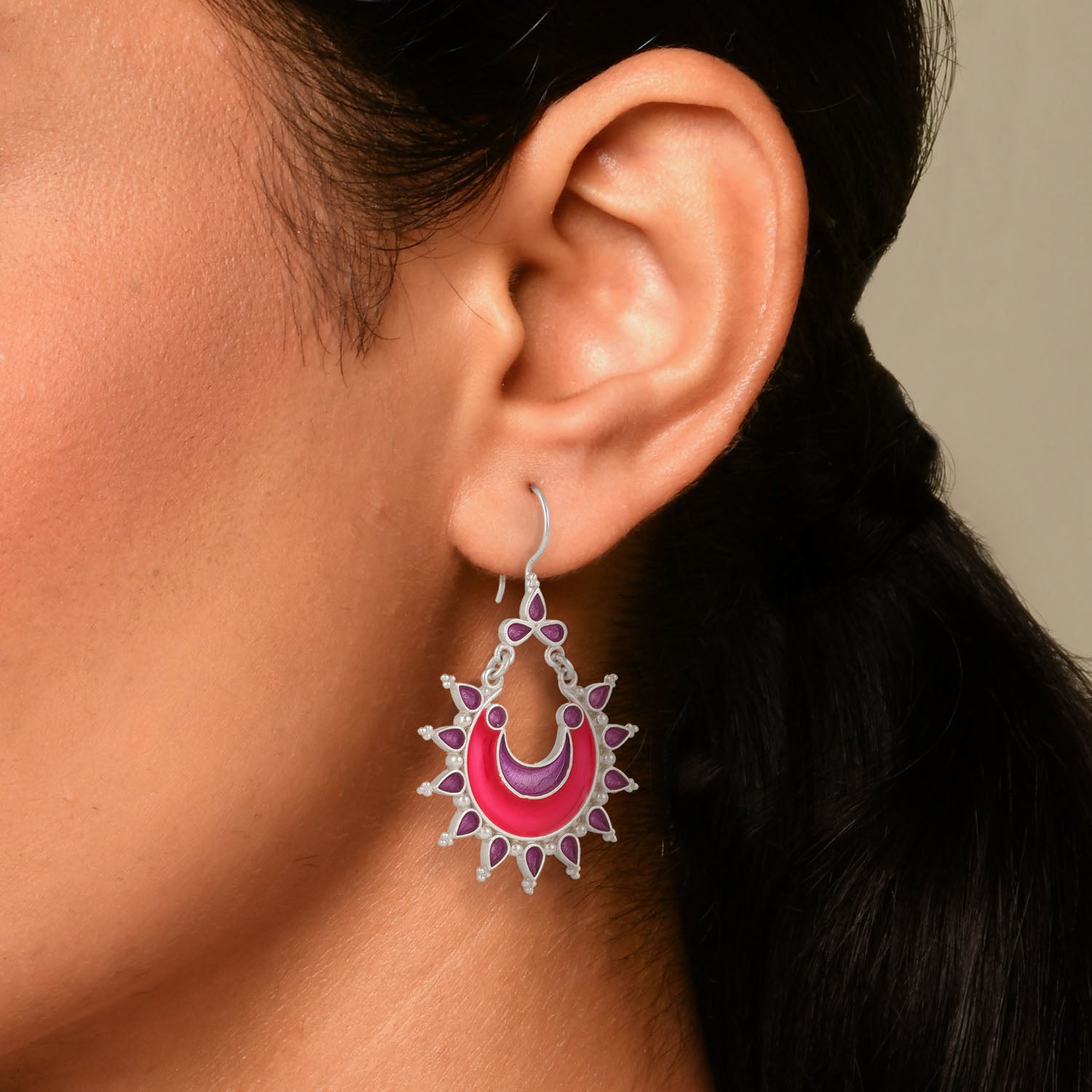 Chandrika Earrings Pink