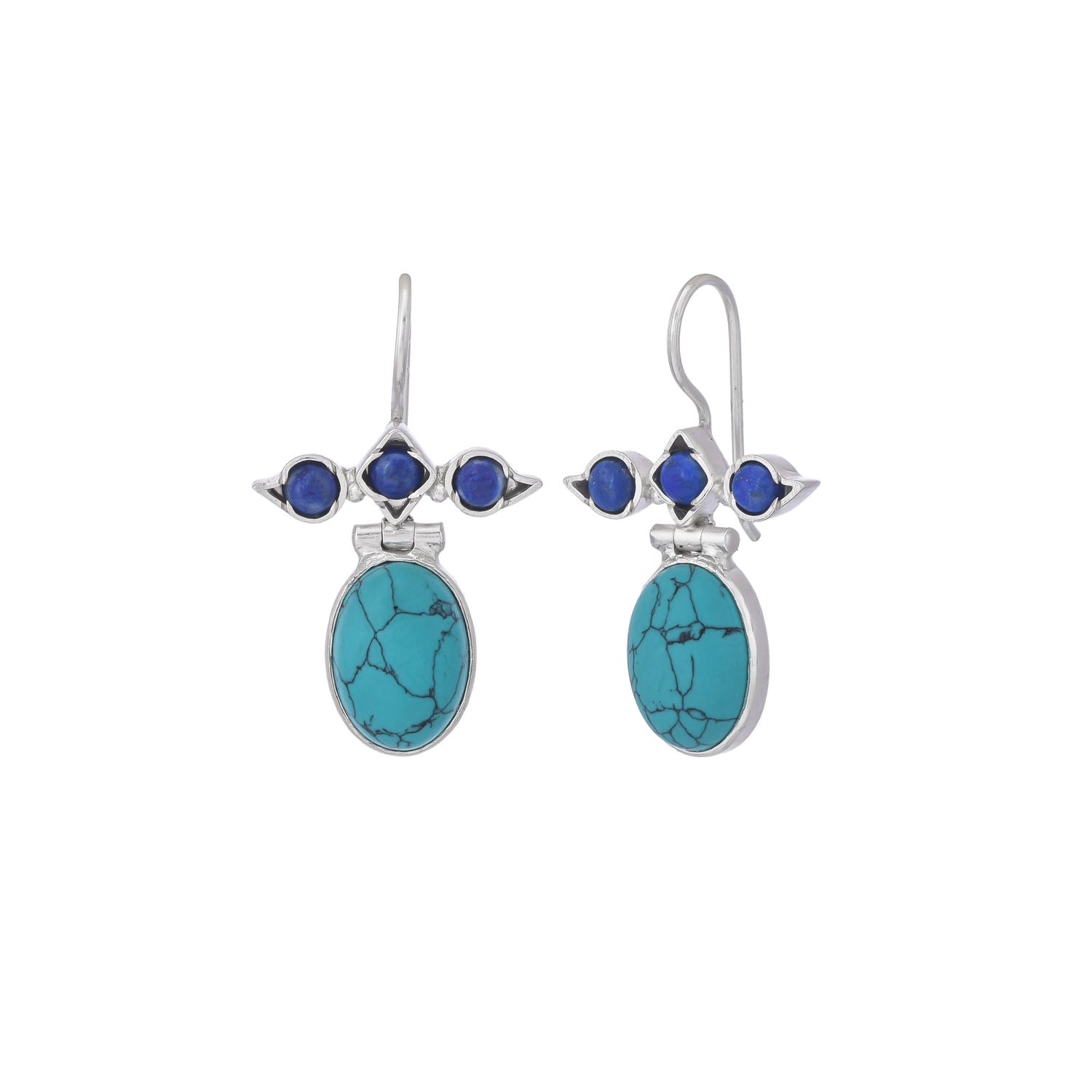 Aisha Earrings Turq Silver