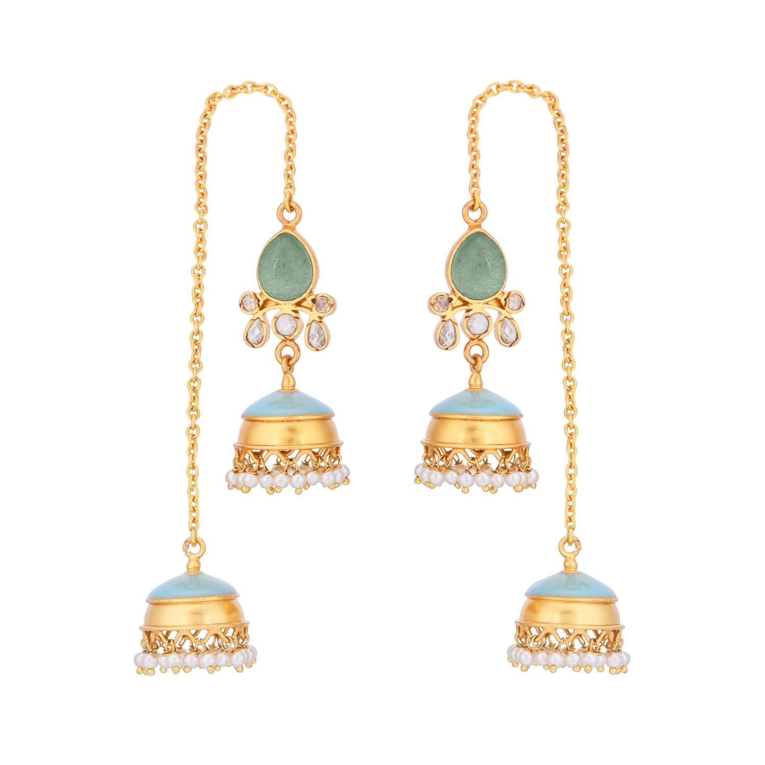 Chandrakala Jhumkis Aqua