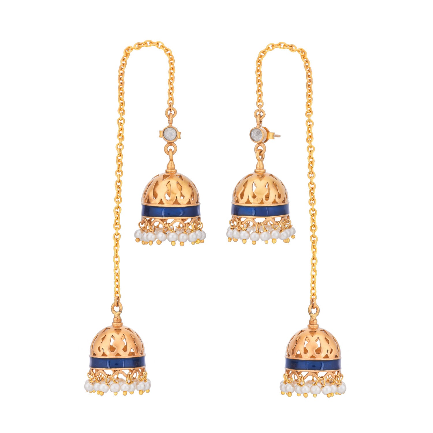 Pranjali Jhumkis Midnight Blue