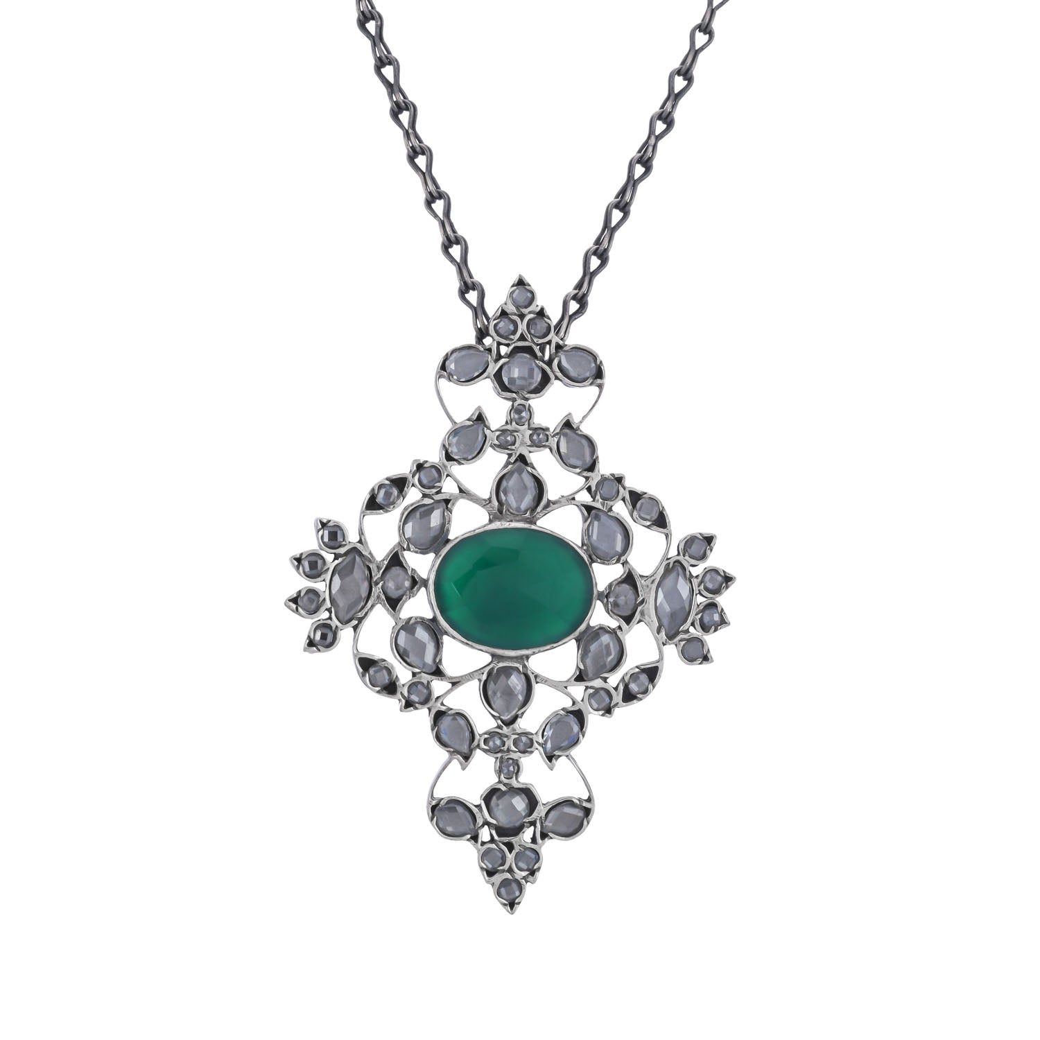 Nargis Necklace Green Onyx