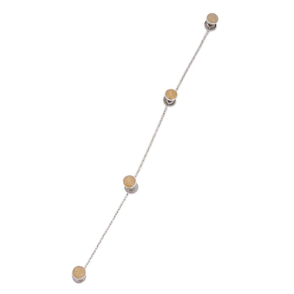 Yellow Aventurine Silver Kurta Buttons