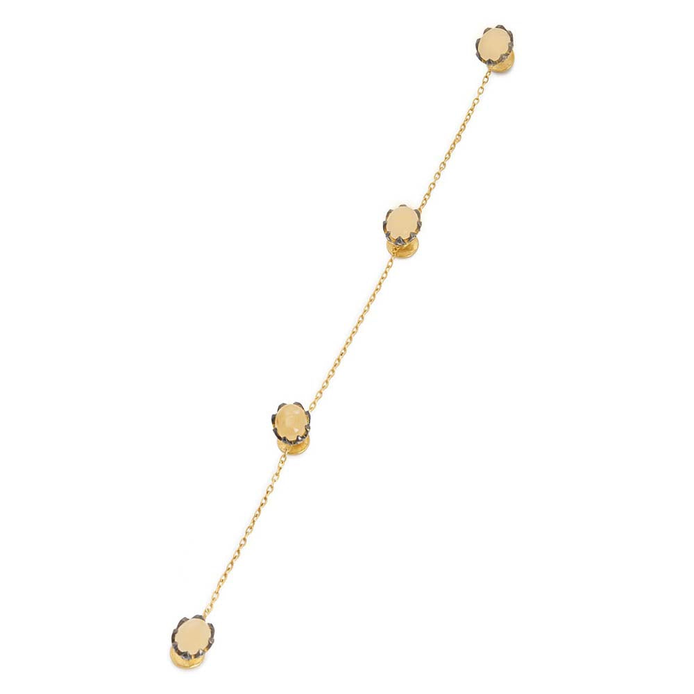 Yellow Aventurine Silver Kurta Buttons