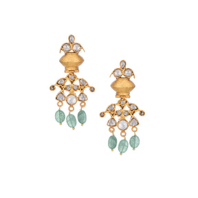 Palash Earrings Green Quartz