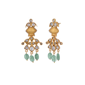 Palash Earrings Green Quartz