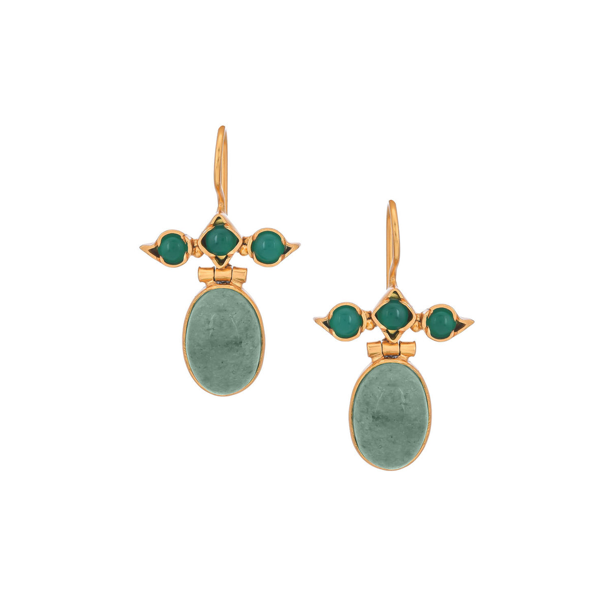 Aisha Earrings Green Gold