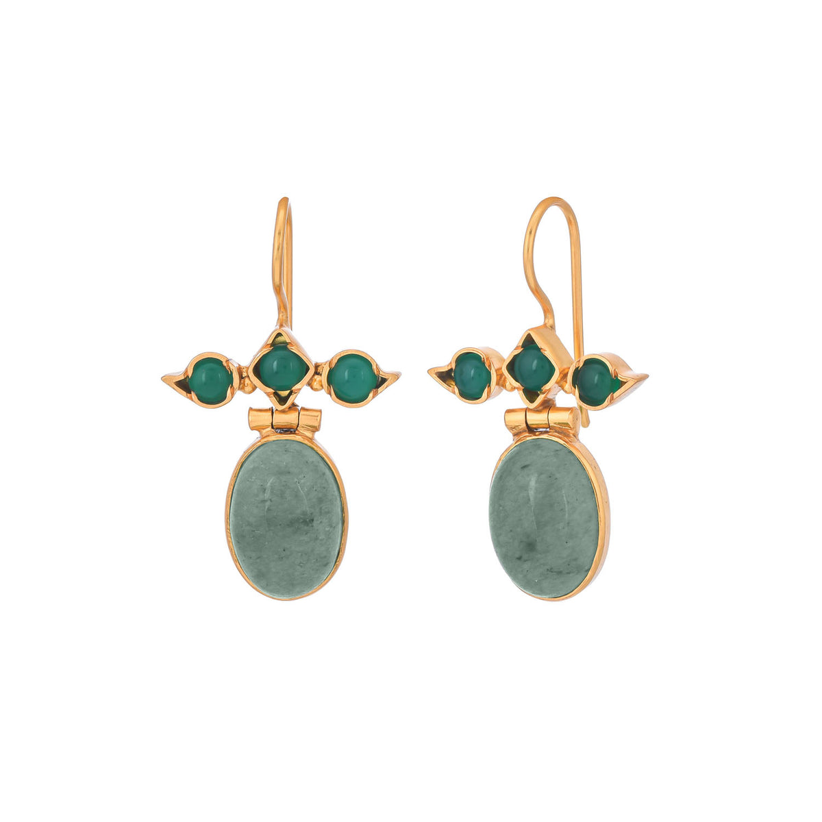 Aisha Earrings Green Gold