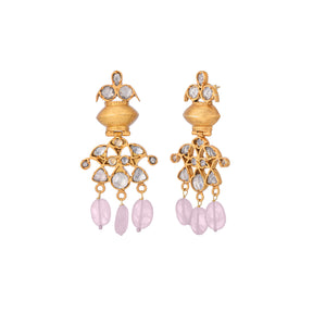 Palash Earrings Rose Quartz