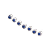 Lapis Lazuli Silver Sherwani Buttons in Enamel (Set of 7)